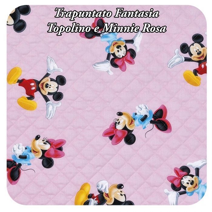 fantasia trapuntata con Topolino e Minnie rosa